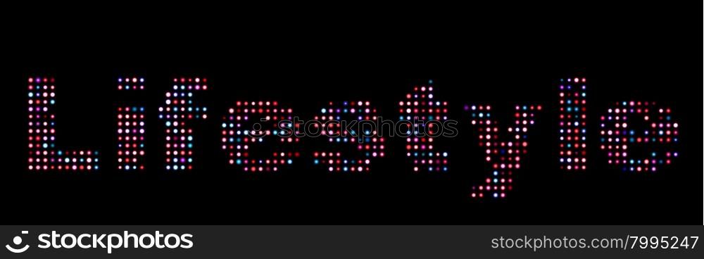 Lifestyle led text over black