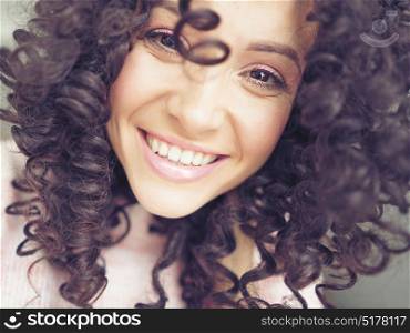 Lifestyle photo of beautiful smiling happy woman. Emotions of happiness and joy