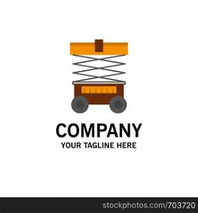 Lift, Forklift, Warehouse, Lifter, Business Logo Template. Flat Color