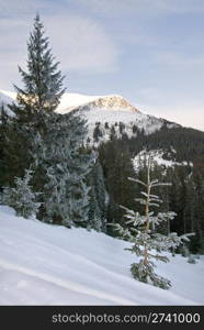 Light and shadow - winter morning mountain landscape (Ukraine, Carpathian Mt&rsquo;s)