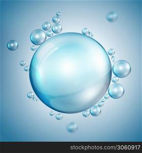 light blue background with bubbles