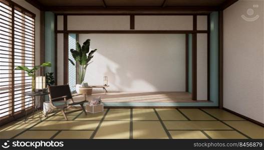Light blue Living room has decorated with l&s and plants trees .3d rendering