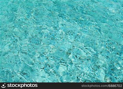 light blue swimming pool rippled water for background