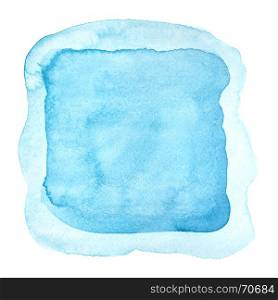 Light blue watercolor frame isolated on the white backgdound