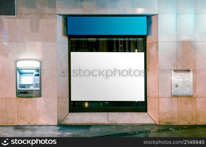 light box display with white blank space advertisement by street road