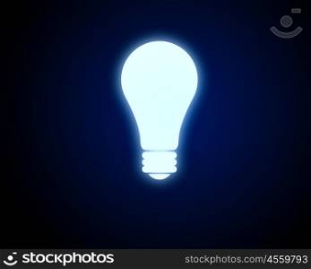Light bulb. Background image with glowing light bulb. Energy saving