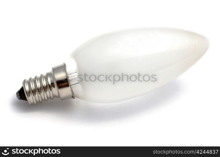 Light Bulb closeup on white background