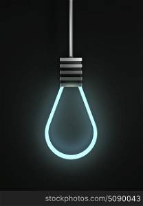 Light bulb concept in form of noose isolated on black