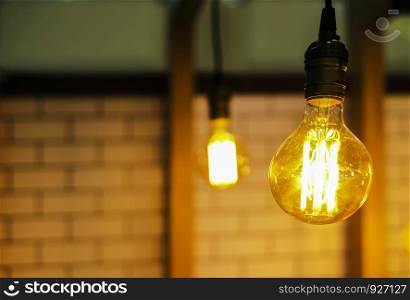 Light bulb decor with copy space