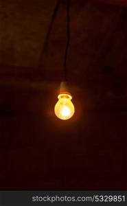 Light bulb hanging of an electrical cable
