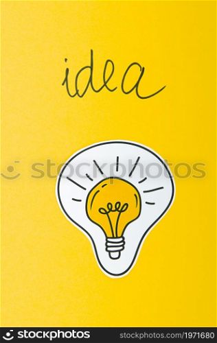 light bulb idea concept yellow background. High resolution photo. light bulb idea concept yellow background. High quality photo