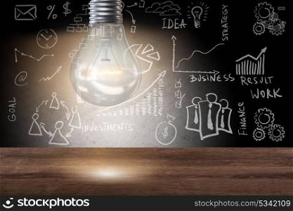 Light bulb in fresh ideas concept