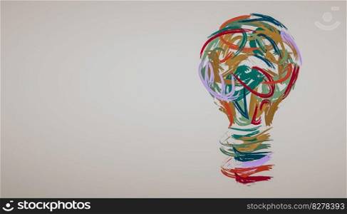 light bulb in various creative watercolors. modern design idea concept vector.