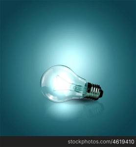 Light bulb lamps on a colour background