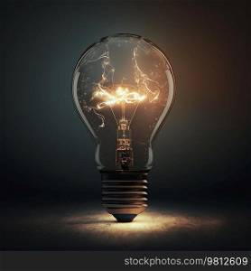 Light Bulb Light Idea Concept. Illustration Generative AI