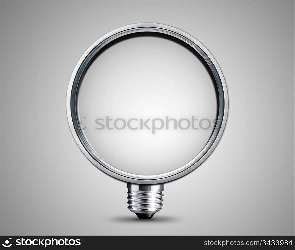 light bulb made from magnifying Glass, light bulb conceptual Image.