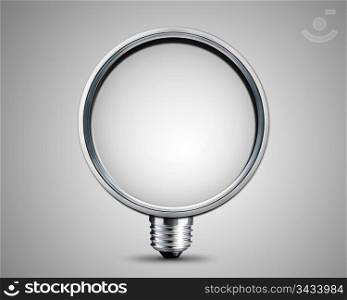 light bulb made from magnifying Glass, light bulb conceptual Image.