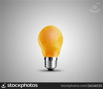 light bulb made from Yellow pear, light bulb conceptual Image.