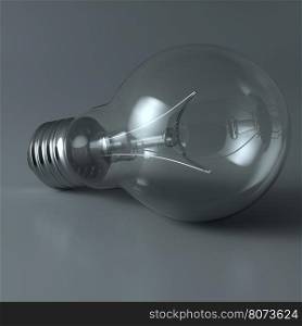 Light bulb on studio background. Light bulb. 3D illustration