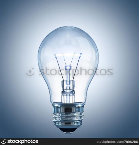 Light bulb with a glowing filament