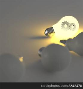 light bulb with gears as concept
