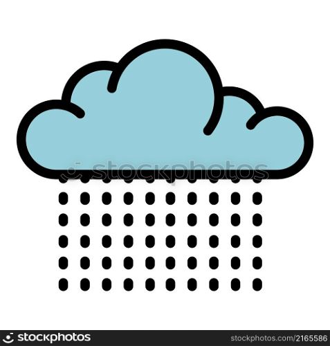 Light cloud rain icon. Outline light cloud rain vector icon color flat isolated. Light cloud rain icon color outline vector
