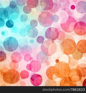 Light Colored Blue - Pink - Orange Abstract Circles Background
