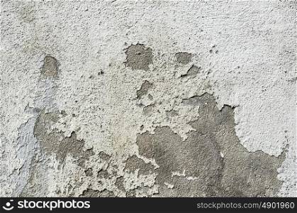 Light concrete wall with old crack grunge putty , texture background