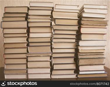Light Exposure: Books On Bookshelves, Stack Of Old Books, Stacked Books, Abstract Books Background
