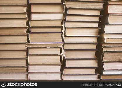 Light Exposure: Books On Bookshelves, Stack Of Old Books, Stacked Books, Abstract Books Background