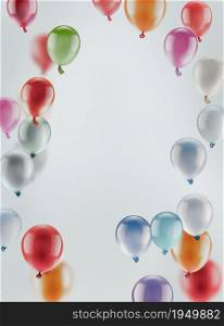 Light Festive Background with Bright Colorful Balloons