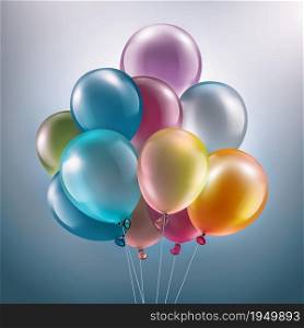 Light Festive Background with Bright Colorful Balloons. festive background with balloons