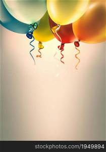Light Festive Background with Bright Colorful Balloons. festive background with balloons
