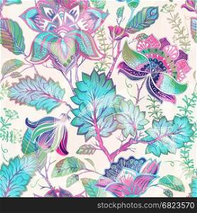 Light floral seamless pattern, ornamental wallpaper for cards, textile. Light floral seamless pattern, ornamental wallpaper for cards, textile, web