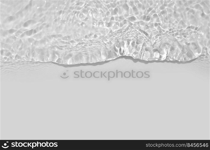 Light gray transparent clear calm water surface texture with splashes, waves and bubbles. Trendy abstract nature background with shadows and lights reflection. Water waves in sunlight. Overlay effect.. Light gray transparent clear calm water surface texture with splashes, waves and bubbles. Trendy abstract nature background with shadows and lights reflection. Water waves in sunlight. Overlay effect