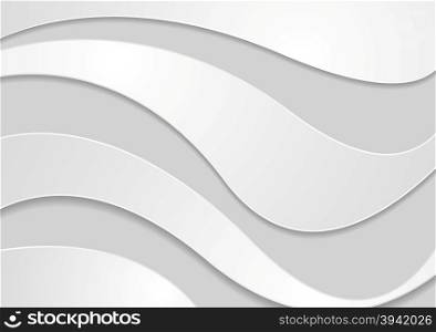 Light grey corporate paper waves background