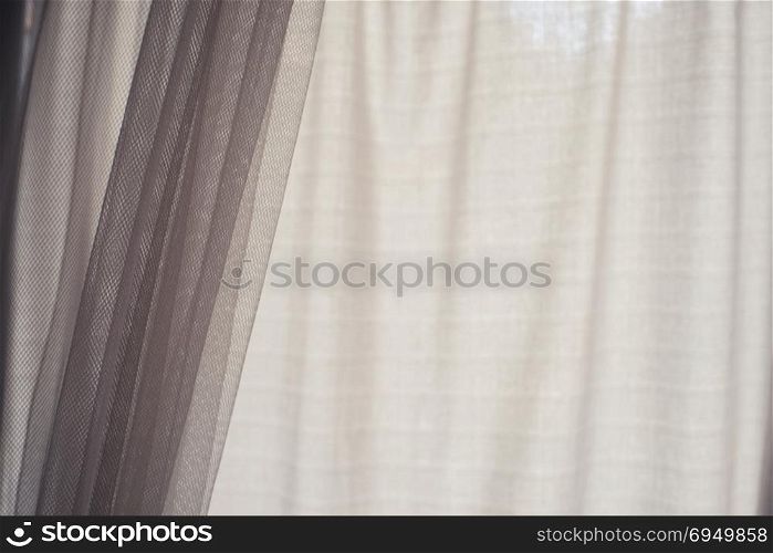 light natural linen texture Curtains selective focus background