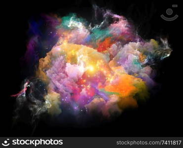 Light Nebula. Cosmic Flower series. Arrangement of rich colorful textures on art, design, creativity and imagination