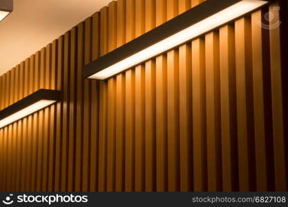 Light On Wooden Plank Wall, stock photo
