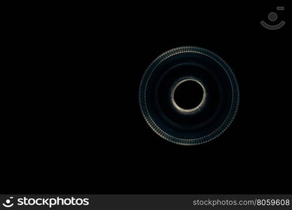 Light painted glowing abstract blue and yellow curved lines on a black background