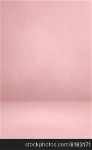 light pink concrete interior background. Empty template scene. Vertical mockup. Empty light pink concrete interior background