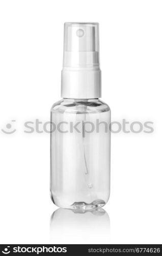 Light spray bottle isolated on a white background with clipping path