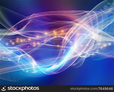 Light Wave series. Fractal sine waves and lights background on a subject of modern technology and science.