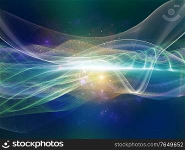 Light Wave series. Fractal sine waves and lights background on a subject of modern technology and science.