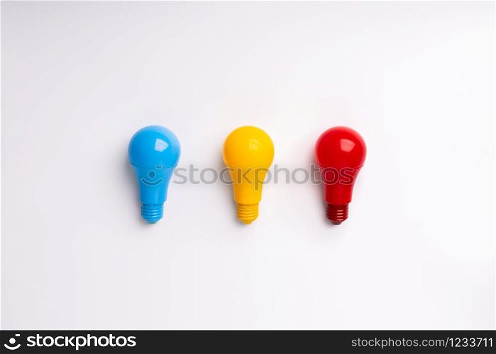 Lightbulb and lamp for creative & leadership business concept