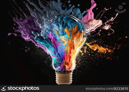 Lightbulb eureka. Think idea art. Generate Ai. Lightbulb eureka. Generate Ai