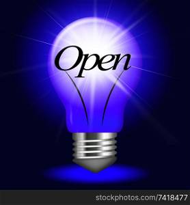 Lightbulb Open Showing Grand Opening And New