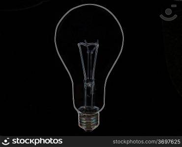 lightbulb with white outline on black background