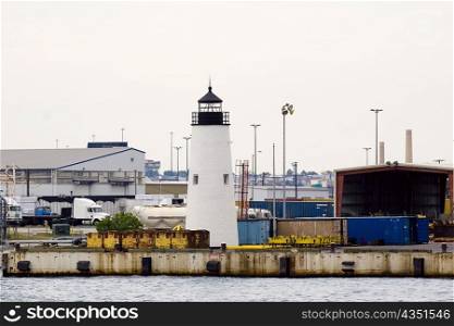 Lighthouse at a harbor, Inner Harbor, Baltimore, Maryland, USA