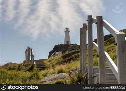 Lighthouse at coast, Cape Spear, St. John&rsquo;s, Newfoundland And Labrador, Canada